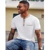 imageCOOFANDY Mens Henley Shirts Short Sleeve Casual Button TShirts Basic Tee Shirts Summer Vintage T Shirts with Pocket01 White