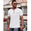 imageCOOFANDY Mens Henley Shirts Short Sleeve Casual Button TShirts Basic Tee Shirts Summer Vintage T Shirts with Pocket01 White