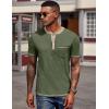 imageCOOFANDY Mens Henley Shirts Short Sleeve Casual Button TShirts Basic Tee Shirts Summer Vintage T Shirts with Pocket02 Army Green