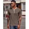 imageCOOFANDY Mens Henley Shirts Short Sleeve Casual Button TShirts Basic Tee Shirts Summer Vintage T Shirts with Pocket02 Brown