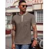 imageCOOFANDY Mens Henley Shirts Short Sleeve Casual Button TShirts Basic Tee Shirts Summer Vintage T Shirts with Pocket02 Brown