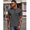 imageCOOFANDY Mens Henley Shirts Short Sleeve Casual Button TShirts Basic Tee Shirts Summer Vintage T Shirts with Pocket02 Dark GreyBlack