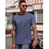 imageCOOFANDY Mens Henley Shirts Short Sleeve Casual Button TShirts Basic Tee Shirts Summer Vintage T Shirts with Pocket02 Navy BlueDark Grey
