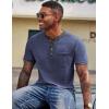 imageCOOFANDY Mens Henley Shirts Short Sleeve Casual Button TShirts Basic Tee Shirts Summer Vintage T Shirts with Pocket02 Navy BlueDark Grey