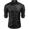 imageCOOFANDY Mens Floral Dress Shirt Long Sleeve Slim Fit Wedding Cocktail Shirts for Men Black 3XLarge