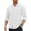 imageCOOFANDY Mens Linen Shirt Long Sleeve Button Up Shirt Casual Shirt for Men Winter Wedding Shirt White