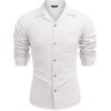 imageCOOFANDY Men Beach Shirts Casual Cotton Linen Long Sleeve Regular Fit Yoga Shirts White