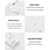imageCOOFANDY Men Beach Shirts Casual Cotton Linen Long Sleeve Regular Fit Yoga Shirts White