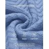 imageCOOFANDY Men Quarter Button Sweater Pullover Cable Knit Henley Mock Neck SweaterLight Blue