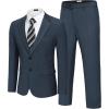 imageCOOFANDY Mens 2 Piece Suit Slim Fit Two Buttons Dress Suits Solid Jacket and Pants Set Tuxedo for Wedding Prom BusinessDark Blue