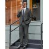 imageCOOFANDY Mens 2 Piece Suit Slim Fit Two Buttons Dress Suits Solid Jacket and Pants Set Tuxedo for Wedding Prom BusinessDark Gray