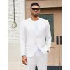 imageCOOFANDY Mens 2 Piece Suit Slim Fit Two Buttons Dress Suits Solid Jacket and Pants Set Tuxedo for Wedding Prom BusinessWhite