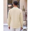 imageCOOFANDY Mens Beach Wedding Shirt Casual Long Sleeve Linen Shirts Lightweight Summer Button Up Shirts Beige