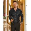 imageCOOFANDY Mens Button Down Shirts Long Sleeve Dress Shirt Party Wedding Prom Dance Shirt Black 3XLarge