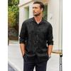 imageCOOFANDY Mens Button Down Shirts Long Sleeve Dress Shirt Party Wedding Prom Dance Shirt Black 3XLarge