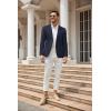 imageCOOFANDY Mens Casual Blazer Slim Fit Sport Coat Lightweight Two Button Suit JacketsPlaid Blazer Navy Blue