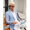 imageCOOFANDY Mens Casual Blazer Slim Fit Sport Coat Lightweight Two Button Suit JacketsPlaid Blazer Sky Blue