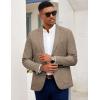 imageCOOFANDY Mens Casual Blazer Slim Fit Sport Coat Lightweight Two Button Suit JacketsPlaid Blazerbrown
