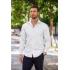 imageCOOFANDY Mens Dress Shirt Long Sleeve Untucked Button Down Shirts for Wedding White