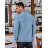imageCOOFANDY Mens Knit Polo Shirts Long Sleeve Sweater Polo Lightweight Fashion Casual Collared ShirtsAiry Blue
