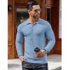 imageCOOFANDY Mens Knit Polo Shirts Long Sleeve Sweater Polo Lightweight Fashion Casual Collared ShirtsAiry Blue