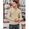 imageCOOFANDY Mens Knit Polo Shirts Long Sleeve Sweater Polo Lightweight Fashion Casual Collared ShirtsApricot