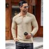 imageCOOFANDY Mens Knit Polo Shirts Long Sleeve Sweater Polo Lightweight Fashion Casual Collared ShirtsApricot