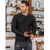 imageCOOFANDY Mens Knit Polo Shirts Long Sleeve Sweater Polo Lightweight Fashion Casual Collared ShirtsBlack