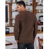 imageCOOFANDY Mens Knit Polo Shirts Long Sleeve Sweater Polo Lightweight Fashion Casual Collared ShirtsBrown