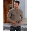 imageCOOFANDY Mens Knit Polo Shirts Long Sleeve Sweater Polo Lightweight Fashion Casual Collared ShirtsBrown and Grey