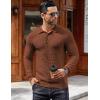 imageCOOFANDY Mens Knit Polo Shirts Long Sleeve Sweater Polo Lightweight Fashion Casual Collared ShirtsCaramel