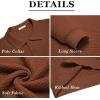 imageCOOFANDY Mens Knit Polo Shirts Long Sleeve Sweater Polo Lightweight Fashion Casual Collared ShirtsCaramel