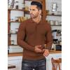 imageCOOFANDY Mens Knit Polo Shirts Long Sleeve Sweater Polo Lightweight Fashion Casual Collared ShirtsCaramel