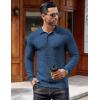 imageCOOFANDY Mens Knit Polo Shirts Long Sleeve Sweater Polo Lightweight Fashion Casual Collared ShirtsDark Blue