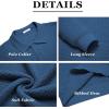 imageCOOFANDY Mens Knit Polo Shirts Long Sleeve Sweater Polo Lightweight Fashion Casual Collared ShirtsDark Blue