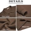imageCOOFANDY Mens Knit Polo Shirts Long Sleeve Sweater Polo Lightweight Fashion Casual Collared ShirtsDark Coffee