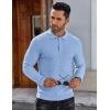 imageCOOFANDY Mens Knit Polo Shirts Long Sleeve Sweater Polo Lightweight Fashion Casual Collared ShirtsLight Blue