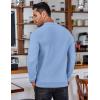 imageCOOFANDY Mens Knit Polo Shirts Long Sleeve Sweater Polo Lightweight Fashion Casual Collared ShirtsLight Blue
