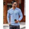 imageCOOFANDY Mens Knit Polo Shirts Long Sleeve Sweater Polo Lightweight Fashion Casual Collared ShirtsLight Blue
