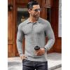 imageCOOFANDY Mens Knit Polo Shirts Long Sleeve Sweater Polo Lightweight Fashion Casual Collared ShirtsLight Grey
