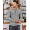 imageCOOFANDY Mens Knit Polo Shirts Long Sleeve Sweater Polo Lightweight Fashion Casual Collared ShirtsLight Grey