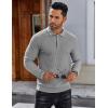 imageCOOFANDY Mens Knit Polo Shirts Long Sleeve Sweater Polo Lightweight Fashion Casual Collared ShirtsLight Grey