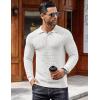 imageCOOFANDY Mens Knit Polo Shirts Long Sleeve Sweater Polo Lightweight Fashion Casual Collared ShirtsWhite