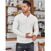 imageCOOFANDY Mens Knit Polo Shirts Long Sleeve Sweater Polo Lightweight Fashion Casual Collared ShirtsWhite