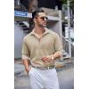 imageCOOFANDY Mens Linen Shirts Long Sleeve Casual Button Down Shirts for Men Summer Beach Wedding Shirt Khaki XLarge