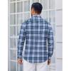 imageCOOFANDY Mens Long Sleeve Plaid Button Down Cotton Wrinkle Free Dress ShirtBlue Green Plaid