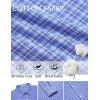 imageCOOFANDY Mens Long Sleeve Plaid Button Down Cotton Wrinkle Free Dress ShirtBlue White Plaid