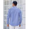imageCOOFANDY Mens Long Sleeve Plaid Button Down Cotton Wrinkle Free Dress ShirtBlue White Plaid