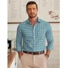 imageCOOFANDY Mens Long Sleeve Plaid Button Down Cotton Wrinkle Free Dress ShirtBlue Yellow Plaid
