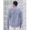 imageCOOFANDY Mens Long Sleeve Plaid Button Down Cotton Wrinkle Free Dress ShirtGrey White Plaid